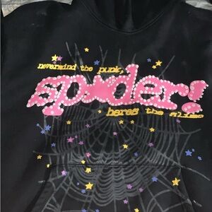 Spider Graphic Men's Lightweight Jacket - Black and Pink